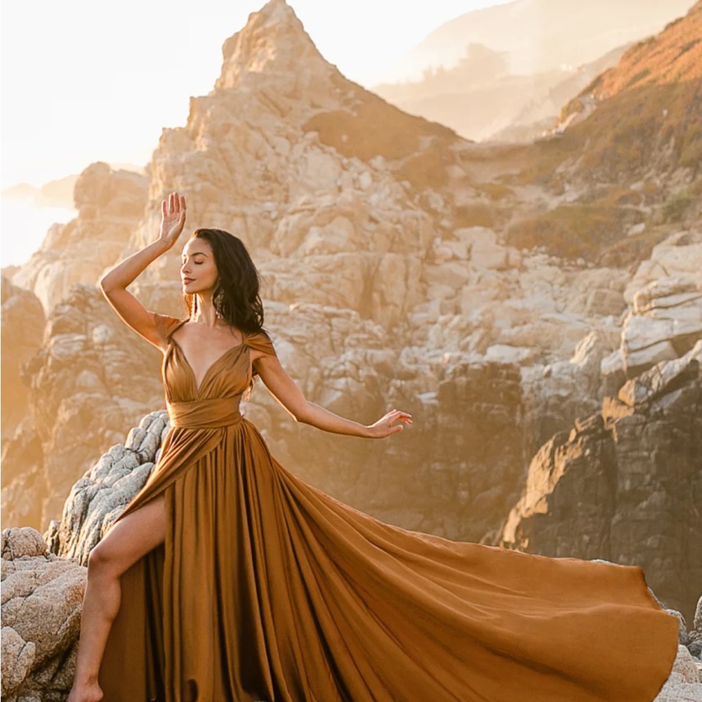 June Impact Dress in Dark Honey